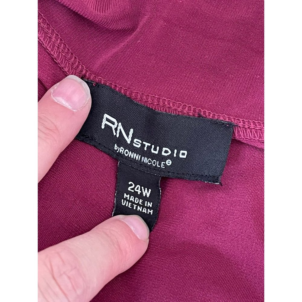 RN Studio Burgundy Long Sleeve Cardigan - Picture 8 of 9